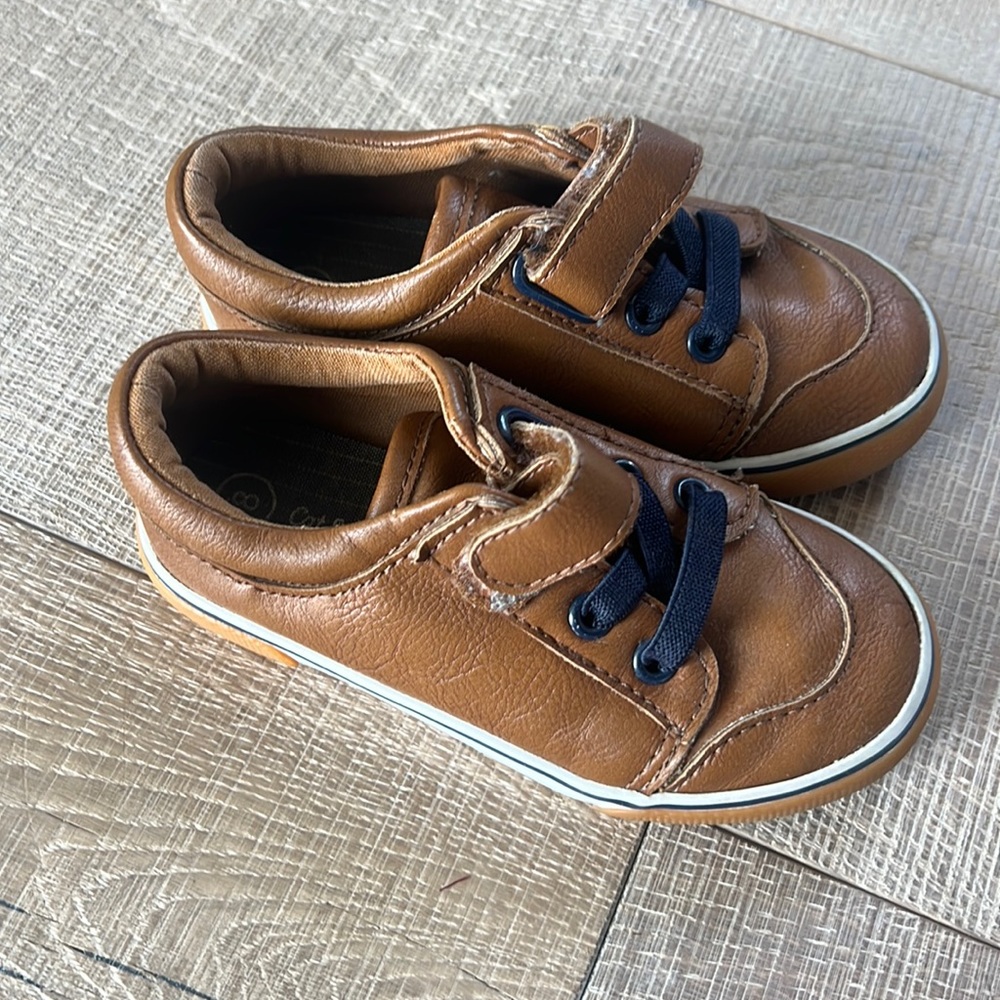 Cat and Jack Brown Leather Velcro Sneaker
